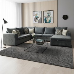 Диван HOBEL CORNER JASMIN DARK GREY MONACO 15/ BENORRY 1005/ GONZA 1015 L (6) 