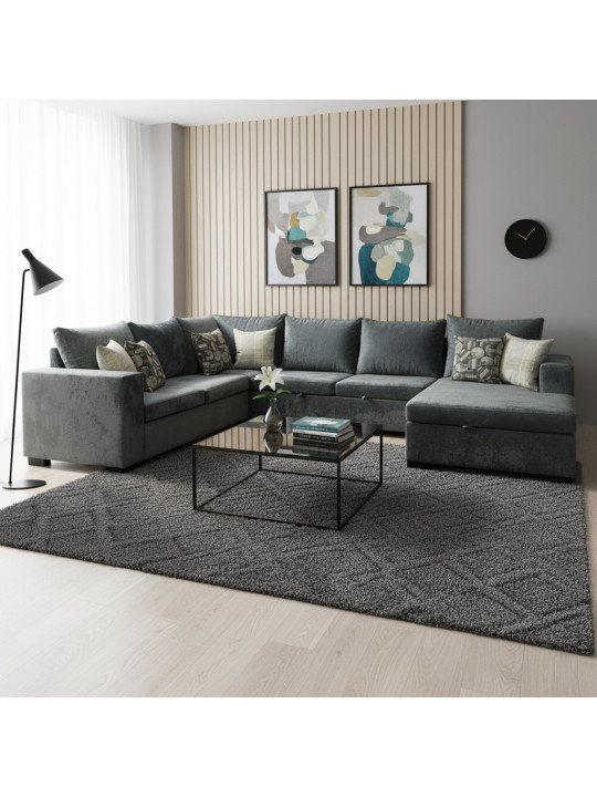 Բազմոց HOBEL CORNER JASMIN DARK GREY MONACO 15/ BENORRY 1005/ GONZA 1015 L (6) 