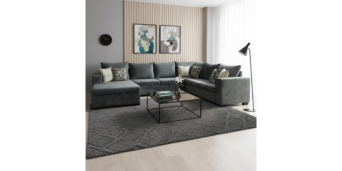 Sofa HOBEL CORNER JASMIN DARK GREY MONACO 15/ BENORRY 1005/ GONZA 1015 R (6) 