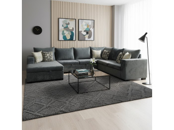 Sofa HOBEL CORNER JASMIN DARK GREY MONACO 15/ BENORRY 1005/ GONZA 1015 R (6) 