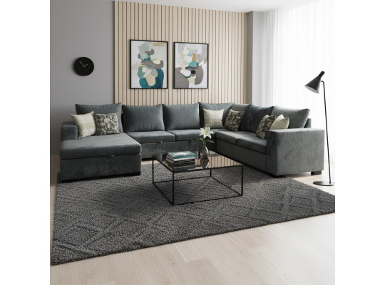 Диван HOBEL CORNER JASMIN DARK GREY MONACO 15/ BENORRY 1005/ GONZA 1015 R (6) 