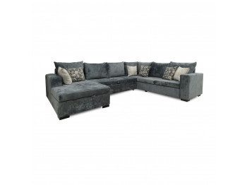 Диван HOBEL CORNER JASMIN DARK GREY MONACO 15/ BENORRY 1005/ GONZA 1015 R (6) 
