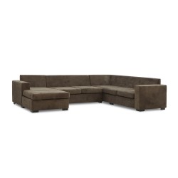 Диван HOBEL CORNER JASMIN F/R BROWN BELLA 6 / GONZA 1009/ BENORRY 1002 R (7) 