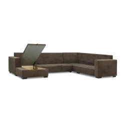 Диван HOBEL CORNER JASMIN F/R BROWN BELLA 6 / GONZA 1009/ BENORRY 1002 R (7) 