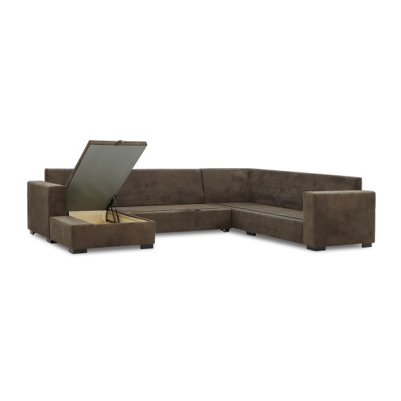 Sofa HOBEL CORNER JASMIN F/R BROWN BELLA 6 / GONZA 1009/ BENORRY 1002 R (7) 