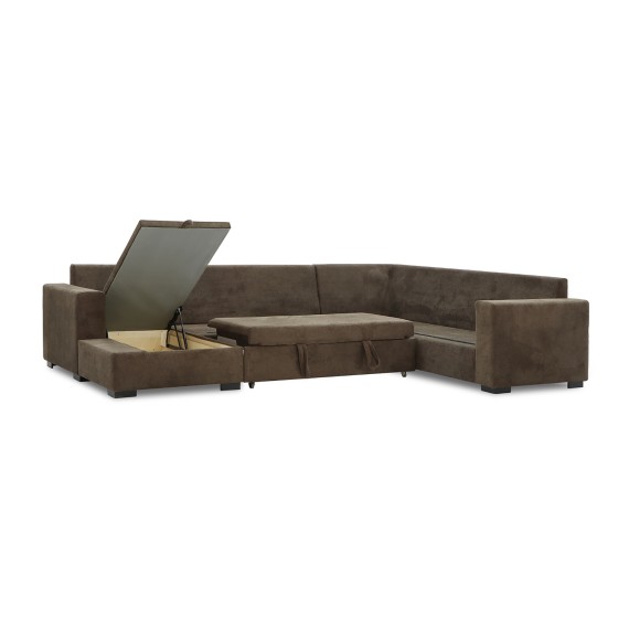 Sofa HOBEL CORNER JASMIN F/R BROWN BELLA 6 / GONZA 1009/ BENORRY 1002 R (7) 