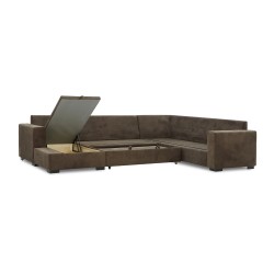 Диван HOBEL CORNER JASMIN F/R BROWN BELLA 6 / GONZA 1009/ BENORRY 1002 R (7) 