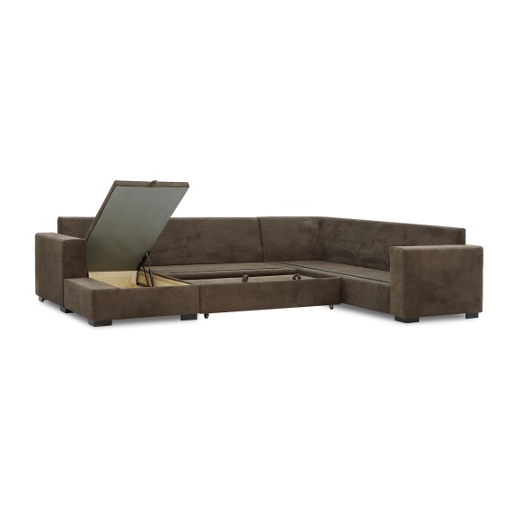 Sofa HOBEL CORNER JASMIN F/R BROWN BELLA 6 / GONZA 1009/ BENORRY 1002 R (7) 