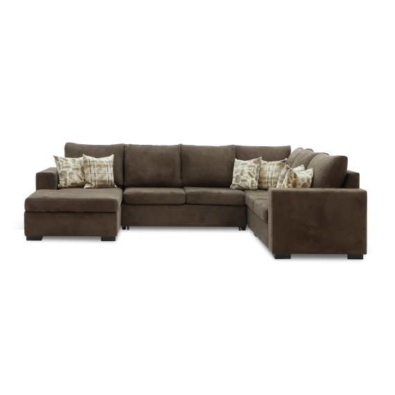 Sofa HOBEL CORNER JASMIN F/R BROWN BELLA 6 / GONZA 1009/ BENORRY 1002 R (7) 