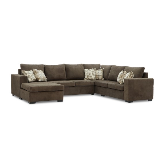 Sofa HOBEL CORNER JASMIN F/R BROWN BELLA 6 / GONZA 1009/ BENORRY 1002 R (7) 