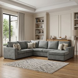 Диван HOBEL CORNER JASMIN F/R LIGHT GREY BELLA 13 / GONZA 1002/ BENORRY 1005 L (7) 
