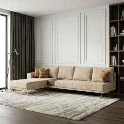 Диван HOBEL CORNER KARAT CREAM BONCUK 6/ ONTARIO BAND JAFFA ORANGE L (2) 