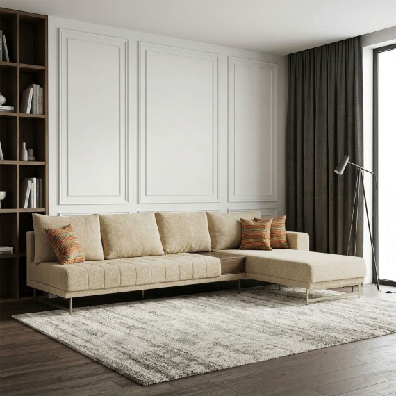 Sofa HOBEL CORNER KARAT CREAM BONCUK 6/ ONTARIO BAND JAFFA ORANGE R (2) 