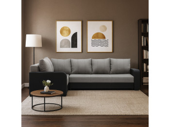 Диван HOBEL CORNER KATRIN BLACK 4503/CAPPUCCINO SCANDI 19 L (6) 