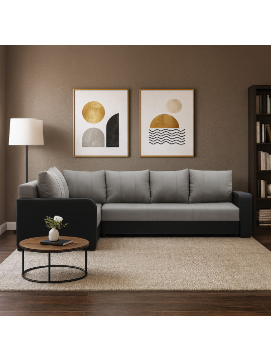 Բազմոց HOBEL CORNER KATRIN BLACK 4503/CAPPUCCINO SCANDI 19 L (6) 