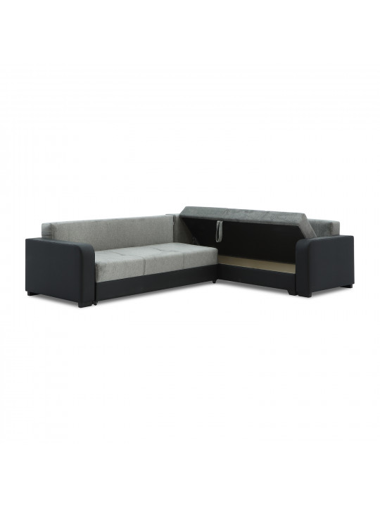 Диван HOBEL CORNER KATRIN BLACK 4503/ GREY MOCASSI 9026 R (6) 