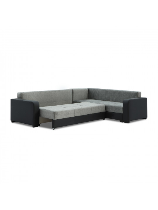 Диван HOBEL CORNER KATRIN BLACK 4503/ GREY MOCASSI 9026 R (6) 