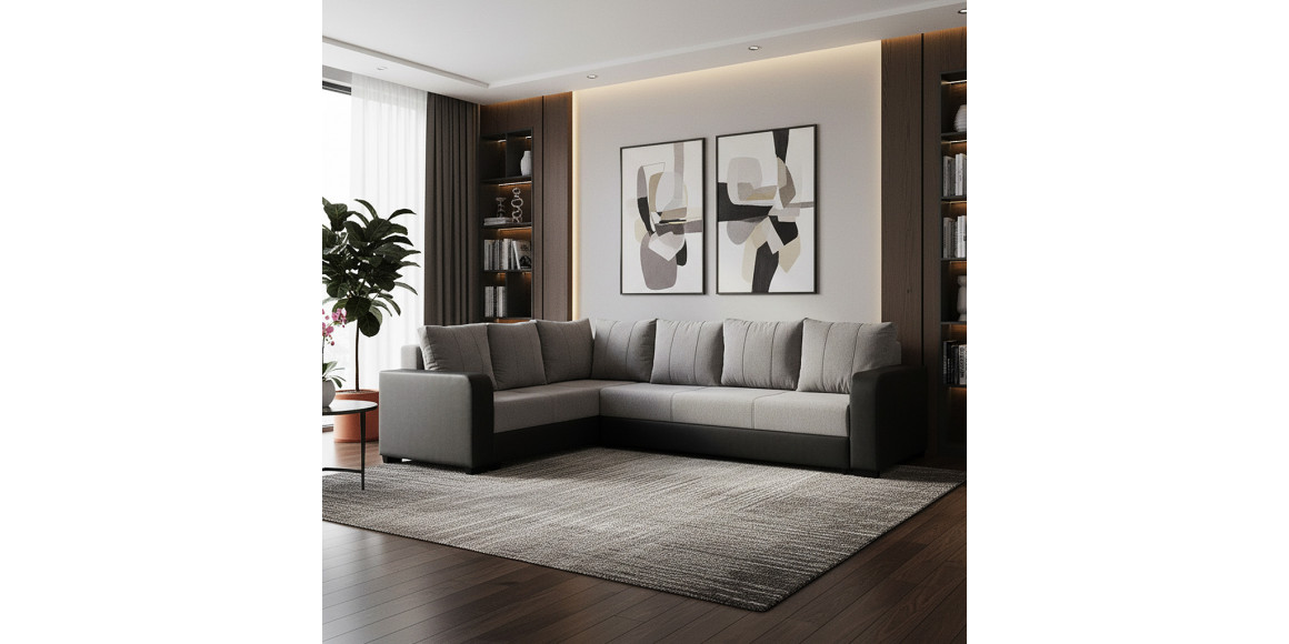 Բազմոց HOBEL CORNER KATRIN DARK GREY 8410/ GREY SCANDI 18 L (6) 