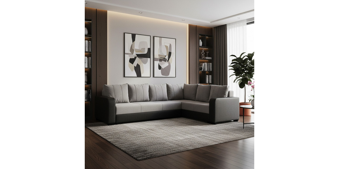 Բազմոց HOBEL CORNER KATRIN DARK GREY 8410/ GREY SCANDI 18 R (6) 