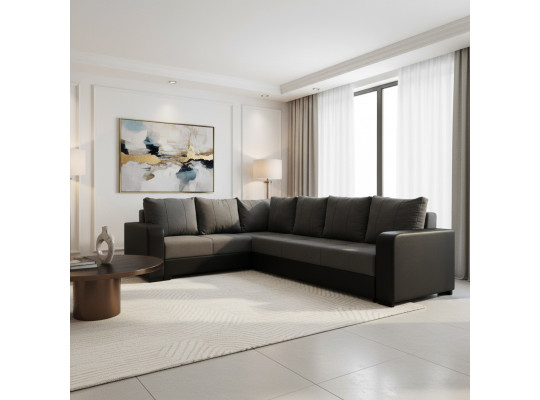 Բազմոց HOBEL CORNER KATRIN F/P BLACK 4503/DARK GREY SCANDI 22 L (6) 