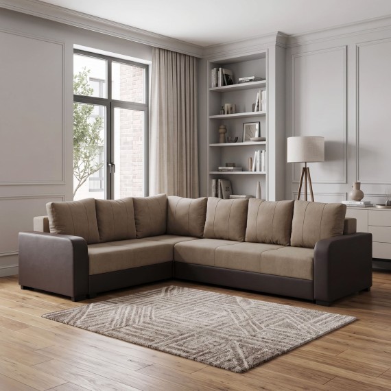 Sofa HOBEL CORNER KATRIN F/P BROWN 3673/BROWN SCANDI 5 L (6) 