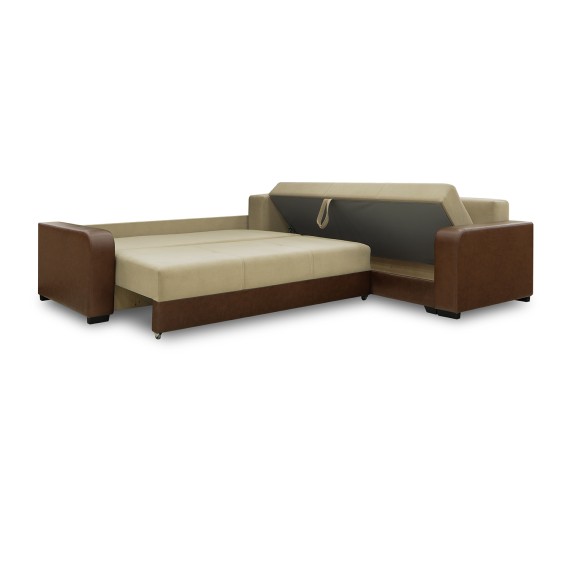 Диван HOBEL CORNER KATRIN F/P LEATHER CHOCOLATE/BEIGE LEONARDO 3 R (6) 