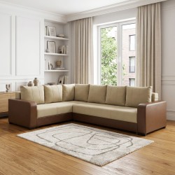 Диван HOBEL CORNER KATRIN F/P LEATHER CHOCOLATE/BEIGE LEONARDO 3 R (6) 