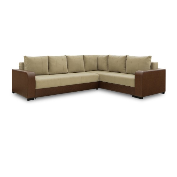 Диван HOBEL CORNER KATRIN F/P LEATHER CHOCOLATE/BEIGE LEONARDO 3 R (6) 