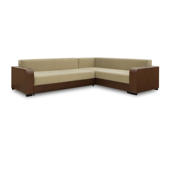 Диван HOBEL CORNER KATRIN F/P LEATHER CHOCOLATE/BEIGE LEONARDO 3 R (6) 