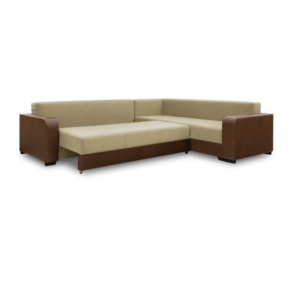 Диван HOBEL CORNER KATRIN F/P LEATHER CHOCOLATE/BEIGE LEONARDO 3 R (6) 