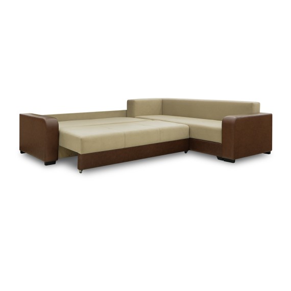 Диван HOBEL CORNER KATRIN F/P LEATHER CHOCOLATE/BEIGE LEONARDO 3 R (6) 