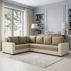 Диван HOBEL CORNER KATRIN F/P LEATHER VANILLA/BEIGE LEONARDO 3 L (6) 