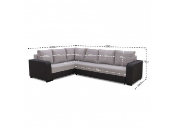 Sofa HOBEL CORNER KATRIN LIGHT GREY 8409/ LIGHT GREY SCANDI 17 L (6) 