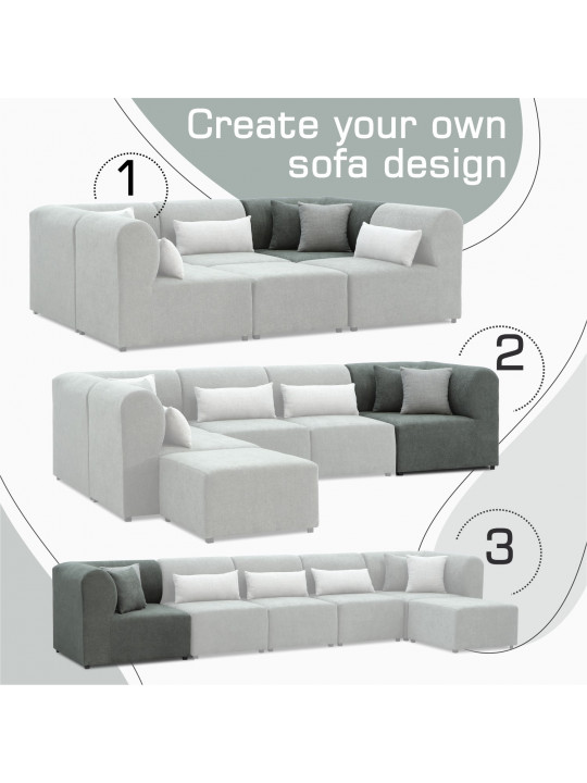 Բազկաթոռ HOBEL CORNER LEGO SOFT 1 STR GREY BONCUK 24 (1) 