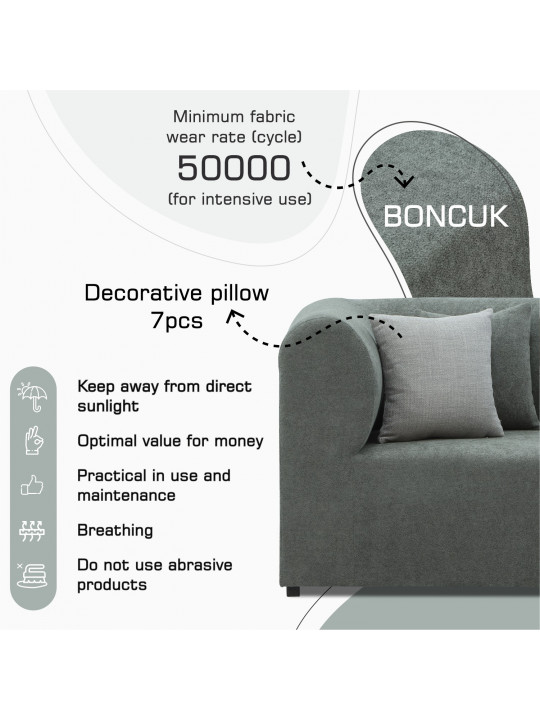 Բազմոց HOBEL CORNER LEGO SOFT GREY BONCUK 24/GREY INFINITY 991 (6) 