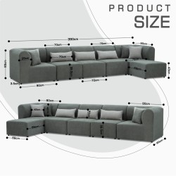 Sofa HOBEL CORNER LEGO SOFT GREY BONCUK 24/GREY INFINITY 991 (6) 