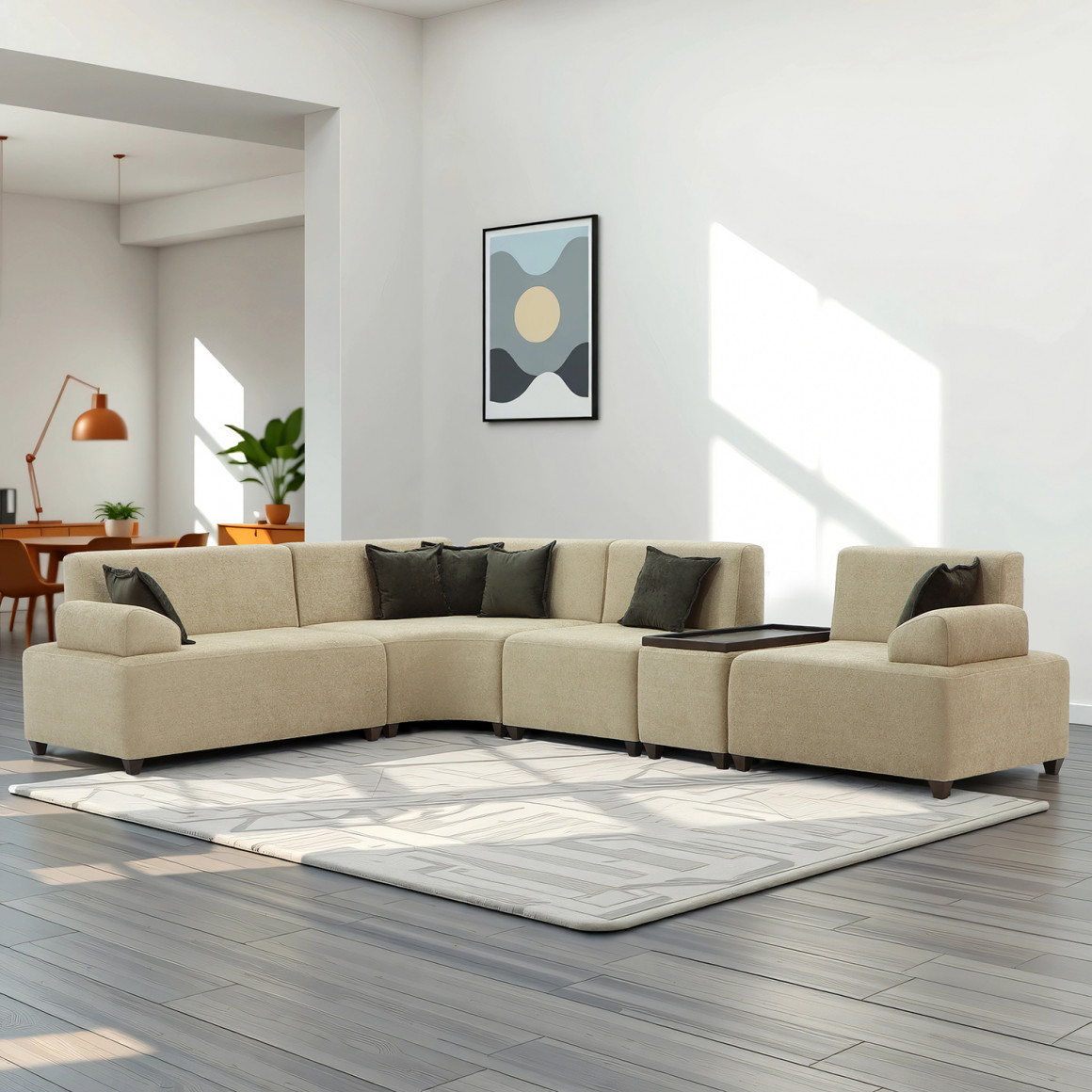 Բազմոց HOBEL CORNER LIONA CREAM BONCHUK 6/NIAGARA BROWN L (5) 