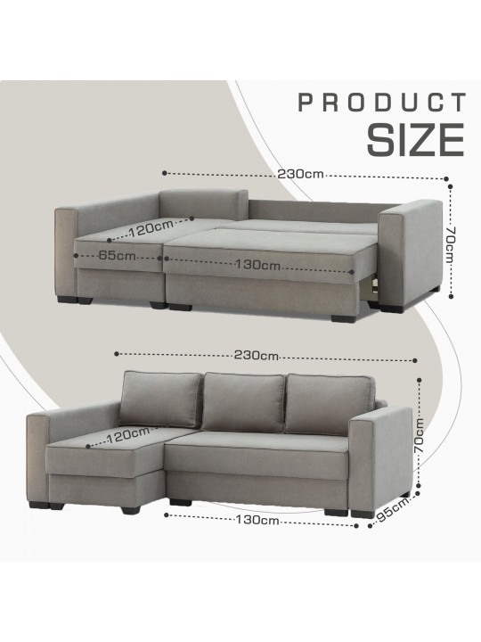 Բազմոց HOBEL CORNER LIZA PLUS D/P CAPPUCCINO SCANDI 19 L (5) 