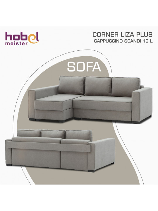 Բազմոց HOBEL CORNER LIZA PLUS D/P CAPPUCCINO SCANDI 19 L (5) 
