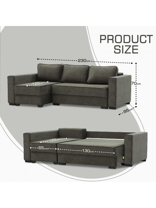 Диван HOBEL CORNER LIZA PLUS DARK BROWN JAGUAR 18 L (5) 