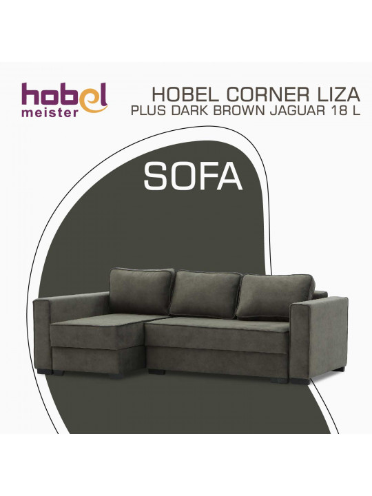 Диван HOBEL CORNER LIZA PLUS DARK BROWN JAGUAR 18 L (5) 