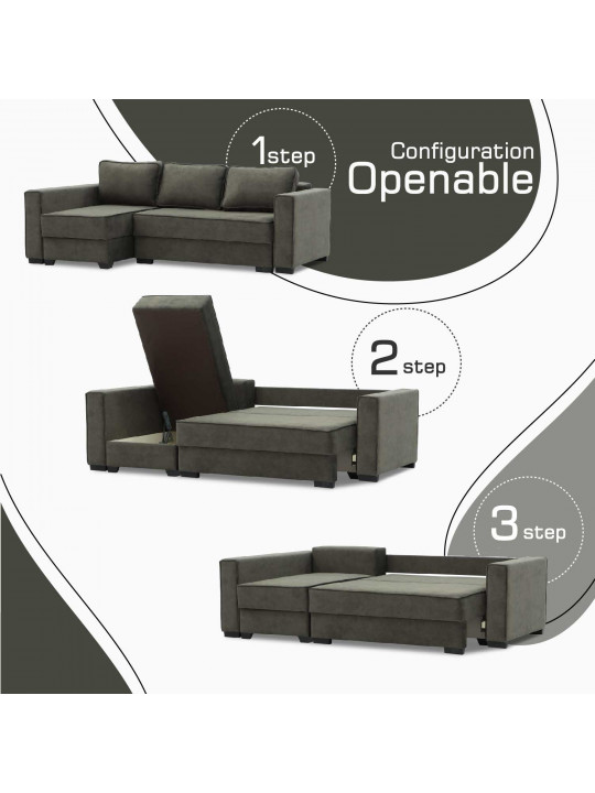 Диван HOBEL CORNER LIZA PLUS DARK BROWN JAGUAR 18 L (5) 