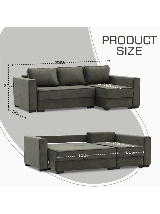 Բազմոց HOBEL CORNER LIZA PLUS DARK BROWN JAGUAR 18 R (5) 
