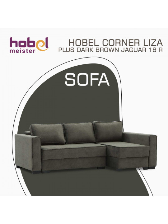 Բազմոց HOBEL CORNER LIZA PLUS DARK BROWN JAGUAR 18 R (5) 
