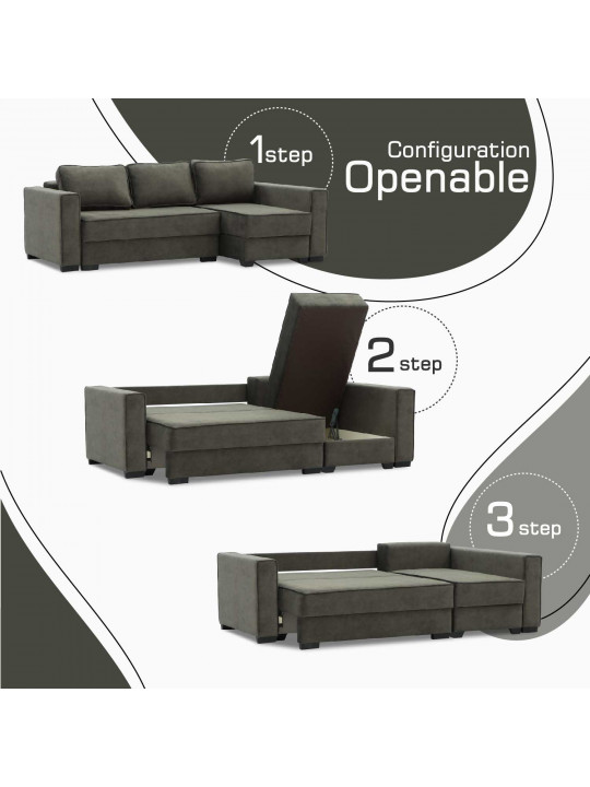 Բազմոց HOBEL CORNER LIZA PLUS DARK BROWN JAGUAR 18 R (5) 