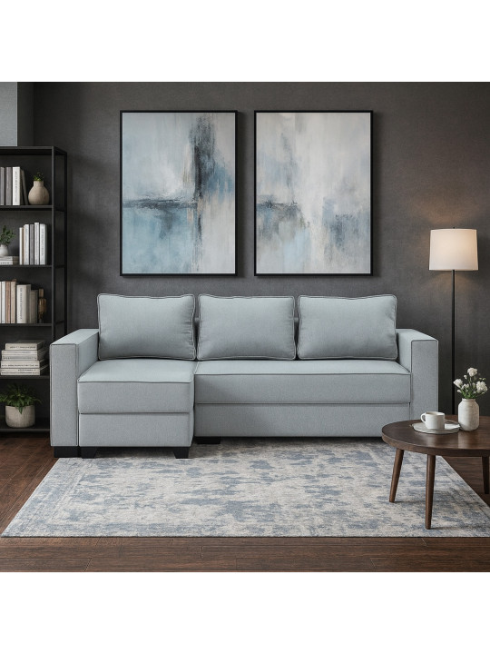 Բազմոց HOBEL CORNER LIZA PLUS D/P GREY SCANDI 18 L (5) 