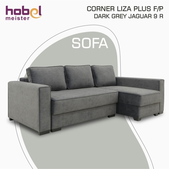 Sofa HOBEL CORNER LIZA PLUS F/P DARK GREY JAGUAR 9 R (5) 