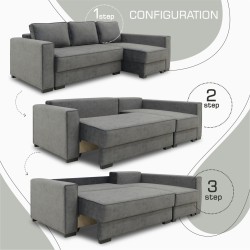 Sofa HOBEL CORNER LIZA PLUS F/P DARK GREY JAGUAR 9 R (5) 