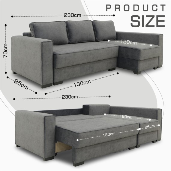 Sofa HOBEL CORNER LIZA PLUS F/P DARK GREY JAGUAR 9 R (5) 
