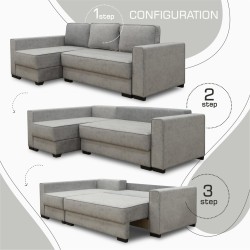 Sofa HOBEL CORNER LIZA PLUS F/P GREY JAGUAR 4 L (5) 
